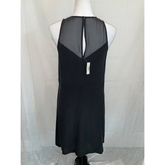 Madewell Midi Black Sheath Dress With Sheer Neckline & Keyhole New Medium - Picture 4 of 6